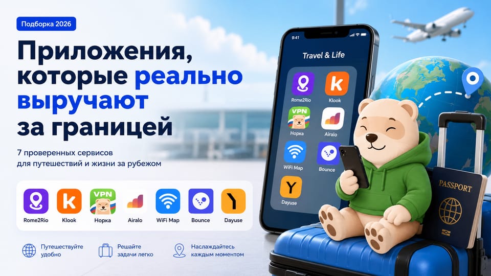 Приложения, которые реально выручают за границей в 2026📱✈️