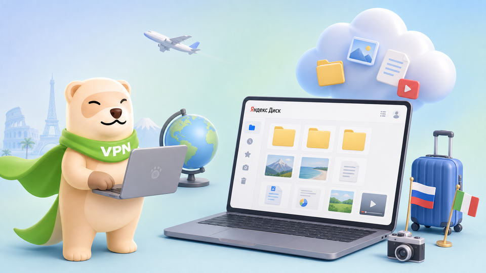 Как открыть Яндекс Диск за границей в 2026 году ☁️